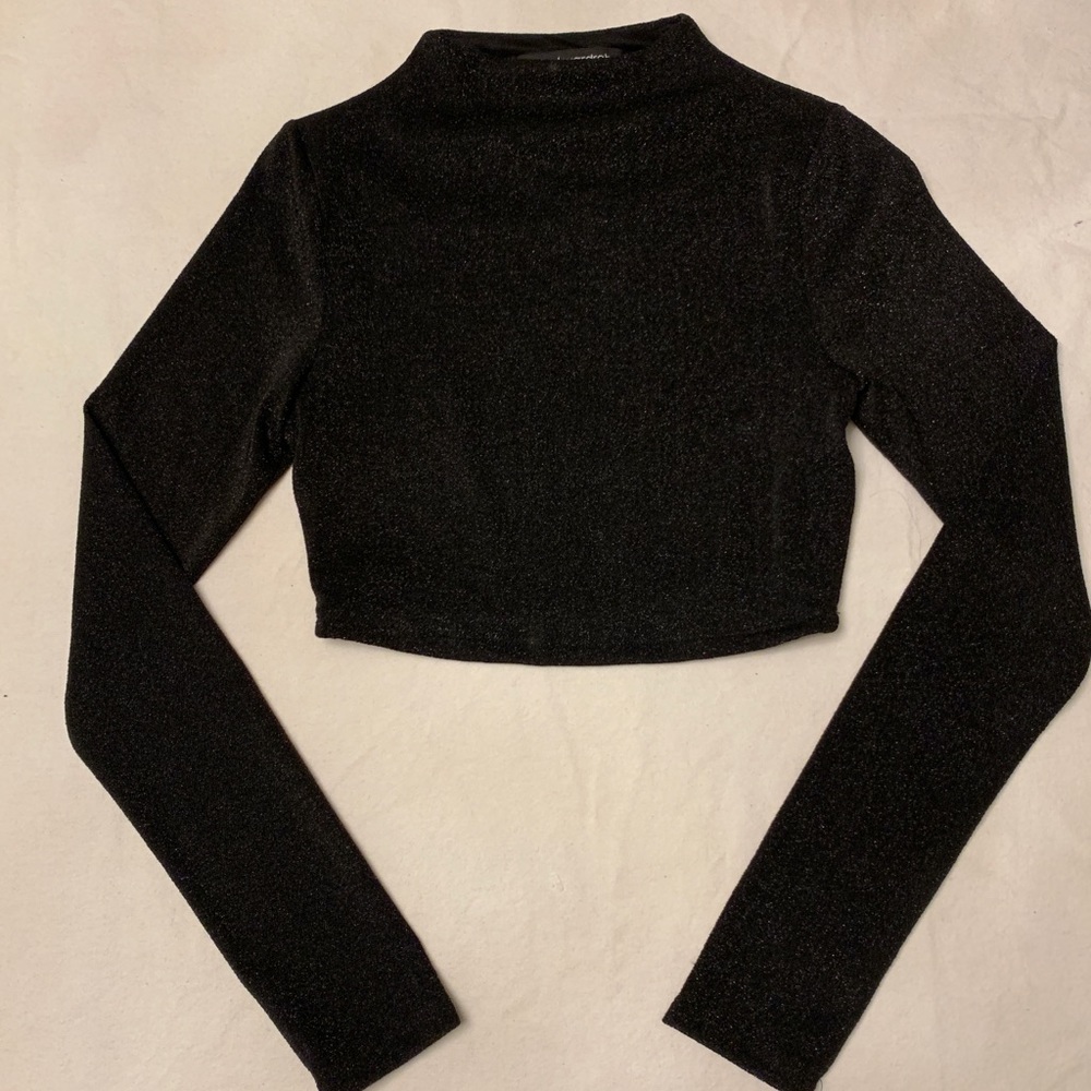 NAKED WARDROBE NWOT sparkly crop top